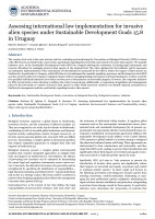 Assessing international law implementation for invasive alien species under Sustainable Development Goals 15.8 in Uruguay